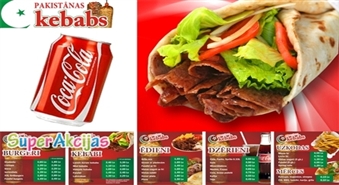 СУПЕР вкусный куриный КЕБАБ + Coca Cola (0.33 л) в самом сердце Риги  в "Pakistānas Kebabs" за Ls 0.82!
