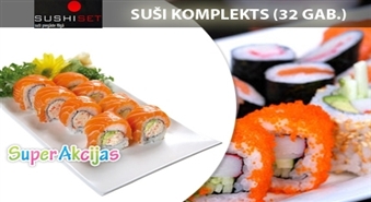 СУПЕР вкусно! Комплект из четырех видов суши (32 шт.) от Sushiset.lv за полцены!