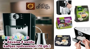 WMF zīmola kafijas automāts + kafijas filtra sietiņš WMF + kafijas spilventiņi 70 gardām kafijas tasītēm!