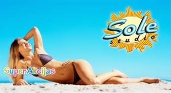 Perfekts iedegums salonā SOLE STUDIO vertikālajā solārijā ERGOLINE LOUNGE ar 71 % atlaidi!