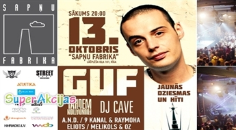 VIP biļete uz Krievijas HIP HOP mākslinieka GUF koncertu Sapņu Fabrikā!