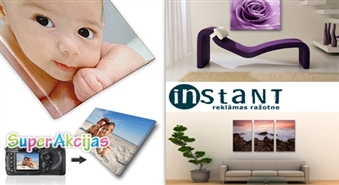Kanvas glezna ar Jūs izvēlētu zīmējumu vai fotogrāfiju no reklāmas ražotnes "Instant" ar 50% atlaidi!