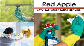 Logu mazgāšana no abām pusēm visā dzīvoklī, piedāvā Latvijas uzkopšanas serviss Red Apple tikai par Ls 10,99!