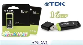 TDK 16Gb Flash atmiņa High Speed USB 2.0, Jūsu uzticamais informācijas nesējs ikdienā ar 50% atlaidi!