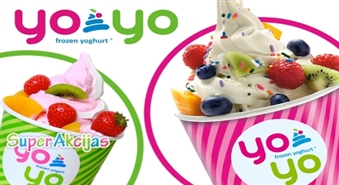 Jaunums! Jogurta saldējuma kafejnīca "YoYo Frozen Yoghurt" piedāvā savus kārumus ar 51% atlaidi!
