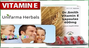 Labākais vitamīns sievietēm! Vitamīns E 400mg kapsulas organisma stiprināšanai un atjaunošanai ar 50% atlaidi!