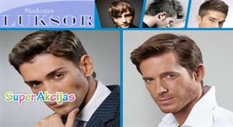 Matu griezums un veidošna vīriešiem salonā "Luksor" ar 55% Atlaid! Piešķir savam tēlam stilīgu frizūru!