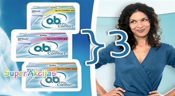 Комфорт и надежность! Три упаковки тампонов o.b. ProComfort Silk Touch (MINI, NORMAL или SUPER) всего за Ls 3,90!