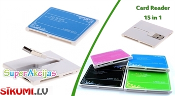 USB 2.0 Card Reader karšu lasītājs "15 VIENĀ"!