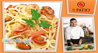 Nogaršo pastu "Linguine IL Patio" ar 50% atlaidi restorānā "IL Patio" t/p Alfa! Dāvanā saņem "Honored Guest" karti!