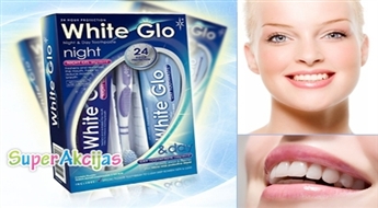 НОВИНКА! Зубные пасты White Glo Night and Day + зубная щетка от Dental Service с 51% скидкой!