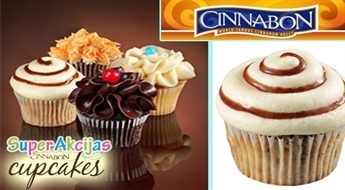 Четыре незабываемые вкуса Cinnabon Cupcakes в кафе-пекарне Cinnabon!