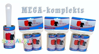 Putekļu rullīšu MEGA - komplekts apģērba attīrīšanai no spalvām, kopā 7 rullīši!
