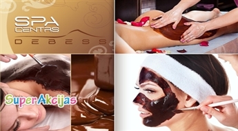 Baudas pilns piedzīvojums! Relaksējošā šokolādes masāža, ietīšana un šokolādes maska sejai SPA centrā Debess!