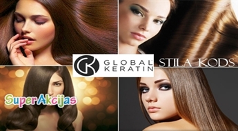 "Global Keratin" ārstnieciskā matu taisnošana! Padari savus matus mirdzošus, maigus un zīdainus salonā "Stila Kods"!