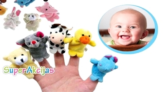 Веселые игрушки на пальцы с забавными животными, 10 штук! Бесплатная доставка!