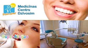 Profesionālā ultraskaņas zobu higiēna + Air Flow metode stomatoloģijā „Dzīvosim” ar 57% atlaidi!