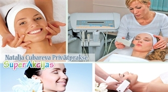 Esi neatvairāma! Ultraskaņas sejas attīrīšana + speciālie losjoni + maska un krēms jūsu ādas tipam!