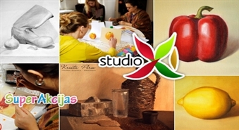 Radošas gleznošanas un zīmēšanas nodarbības mākslas studijā Vecrīgā pie Kristas Perses ar 50% atlaidi!