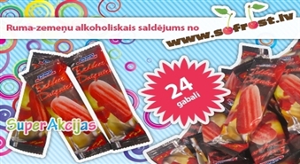 Īpašs saldējums karstai vasarai! Alkoholiskā saldējuma Zemeņu Daiquiri iepakojums (24 gab.) no Sofrost.lv!