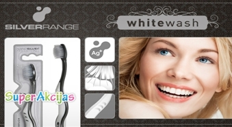 "WhiteWash" специальная "Nano Silver" зубная щетка c нано-серебряными частичками с 63% скидкой!