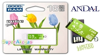 GOODRAM CUBE 16Gb Spring edition flash atmiņa! Stilīga pavasara kolekcija - limitētā versija!