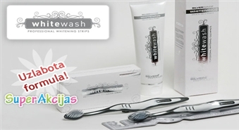 Zobu balināšanas plāksnītes "WhiteWash" + "Nano Silver" zobu birstīte + baltinošā zobu pasta "Silver Range"!