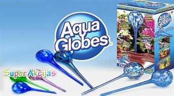 Stikla tilpnes "AquaGlobe” automatizētai istabas augu laistīšanai, komplektā (2 gab)! Jūsu puķes būs pateicīgas.