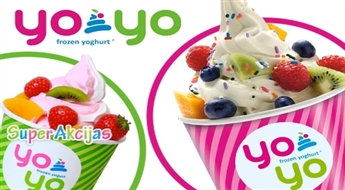 Super piedāvājums! Jogurta saldējuma kafejnīca "YoYo Frozen Yoghurt" piedāvā savus kārumus ar 51% atlaidi!