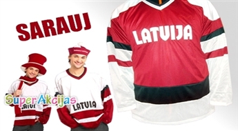 Atbalstam Latvijas hokeja Izlasi IIHF2013 Somija - Zviedrija! Kvalitatīvs hokeja fana krekls LATVIJA!