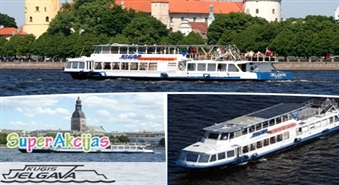 Незабываемая прогулка на белом теплоходе "Jelgava" по Даугаве, теперь с 51% скидкой!