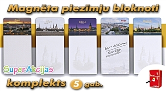 Magnētiskie blociņi Jūsu ikdienas pierakstiem ar iemīļotiem Rīgas skatiem ar 56% atlaidi!
