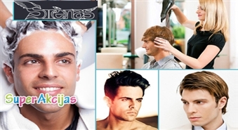 Moderns vīriešu matu griezums + galvas masāža + veidošana + matu mazgāšana mājīgā salonā "Sirēnas"!