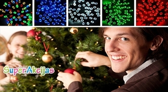 Radiet Ziemassvētku pasaku! Ziemassvētku virtene no 100 LED spuldzītēm jūsu izvēlētajā krāsā!
