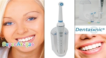 Электрическая зубная щетка DENTASONIC для всей семьи с 3 сменными насадками с 78% скидкой!