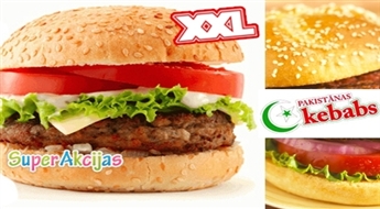 БОЛЬШОЙ вкусный XXL Grilburger в "Pakistānas Kebabs" (Halal)!