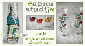 Stikla apgleznošanas nodarbības "Sapņu studijā" ar 50% atlaidi!