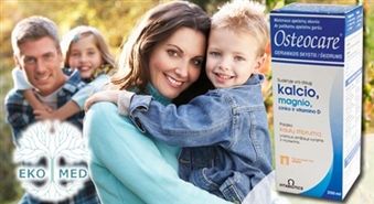 EkoMed: uztura bagātinātājs OSTEOCARE (kalcijs, magnijs, cinks un vitamīns D) ar apelsīnu garšu – 50%