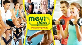 MEVI GYM: mēneša abonements grupu nodarbību, trenažieru zāles un saunas apmeklējumam jebkurā dienā, jebkurā laikā – 50%