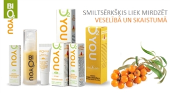 Latvijas smiltsērkšķu spēks Tavam skaistumam! BIO2YOU kosmētika (barojošs krēms, lūpu krēms vai acu krēms) līdz - 50%