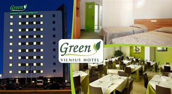 Burvīga atpūta diviem Lietuvas galvaspilsētā! Nakšņošana + vakariņas + brokastis 3* viesnīcā Green Vilnius Hotel -50%