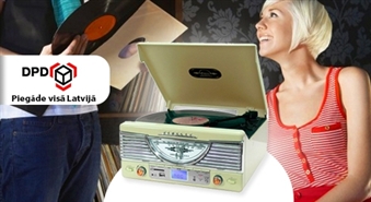 Retro stila vinilplašu atskaņotājs Lenco -35%