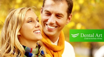 Žilbinoši baltam smaidam - zobu fotobalināšana jaunajā Dental Art klīnikā - 45%