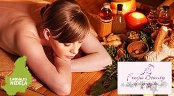LATGALES NEDĒĻA: aromterapijas masāža vai pēdu reflektorā masāža salonā Freija Beauty Rēzeknē līdz -53% Dāvanā infrasarkanās saunas apmeklējums!