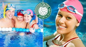 VEF peldbaseins: ūdens aerobikas nodarbības un sauna (6 x) vai peldēšanas nodarbība - 50%