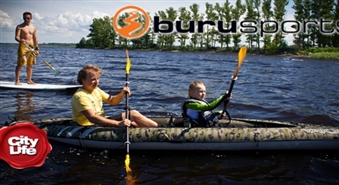 BURUSPORTS предлагает поистине летнее развлечение! 1 час SUP- серфинга (1 чел.) или сплав на каяке (2 чел.) по Кишэзерсу  – 50%