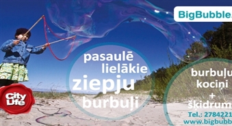 BigBubble.lv: milzu burbuļu komplekts (kociņi + burbuļu šķidruma koncentrāts) - 50%