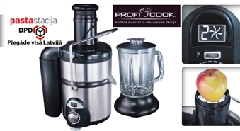 Automātiskā sulu spiede un multifunkcionāls blenderis PROFI COOK -34%