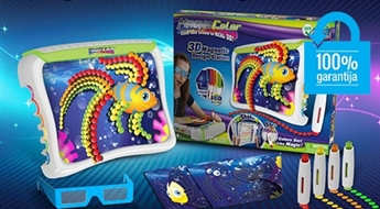 Ideāla Ziemassvētku dāvana bērniem! Magna Color magnētiskā 3D tāfele ar īpašiem 3D Magic magnētiskajiem punktiņiem – 45%