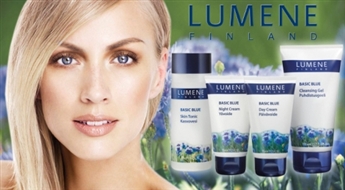 Palutini savu sejas ādu! LUMENE Basic Blue komplekts sejas kopšanai: toniks, attīrošā želeja, dienas un nakts krēms – 59%